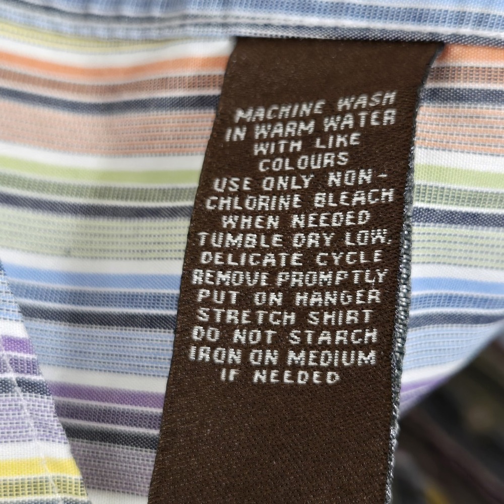 Forsyth Of Canada, Inc Striped Men's Size Large Button Up 100% Cotton Shirt - Picture 4 of 6